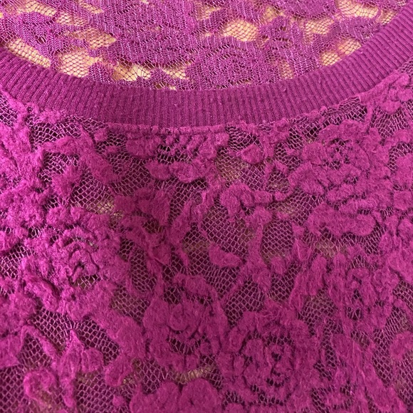 Raspberry sexy shear knit top- (wear tank underneath) great for Easter ! - Picture 4 of 5